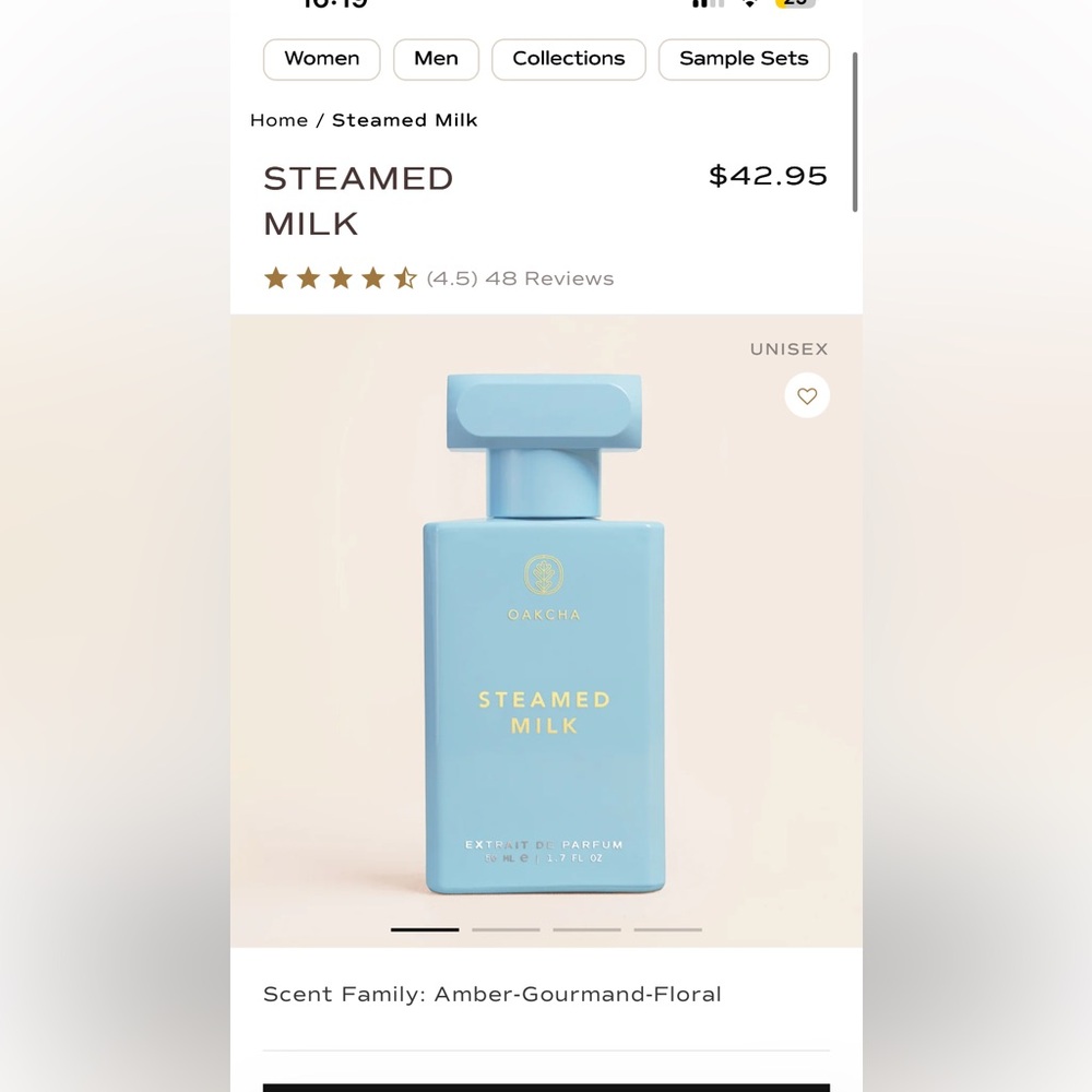 Oackcha steamed milk perfume, unisex